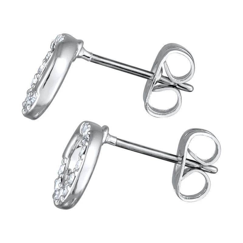 Ohrstecker Kreis | Kristalle (Weiß)