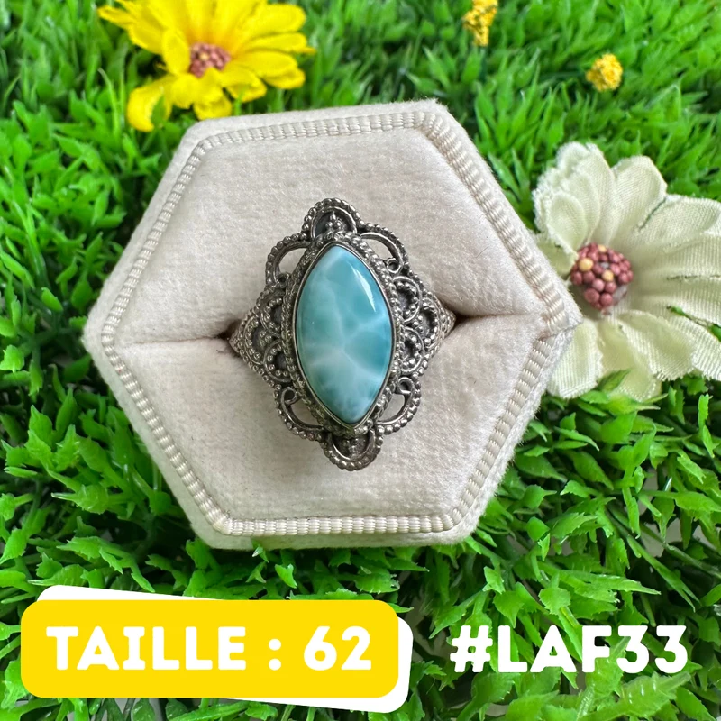 Larimar-Ring aus 925er Sterlingsilber #LAF33