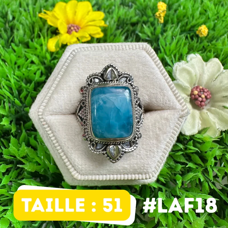 Larimar-Ring aus 925er Sterlingsilber #LAF18