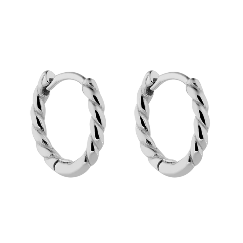 Twisted Simple Huggie Ohrringe 14K Vergoldet