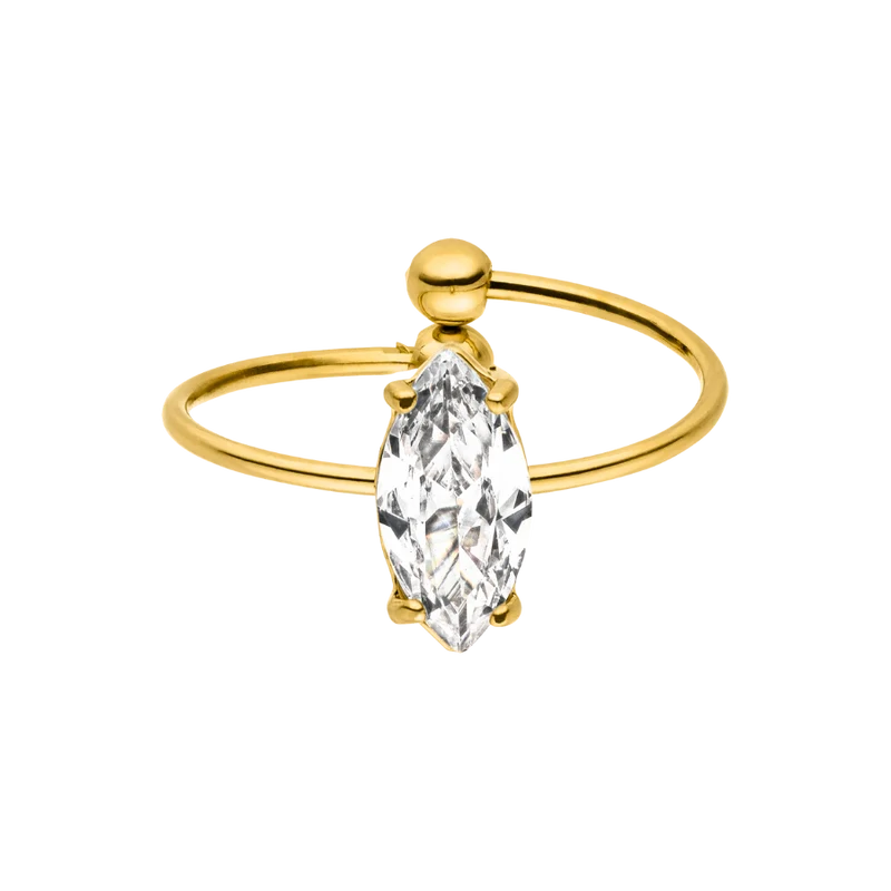 Marquise Simple Ring 14K Vergoldet