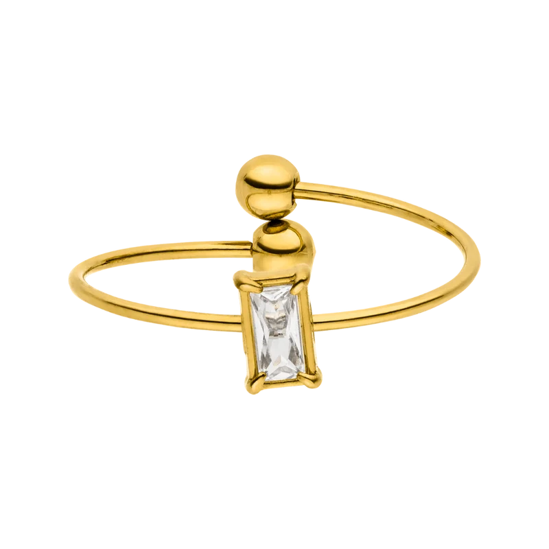 Cube Simple Ring 14K Vergoldet