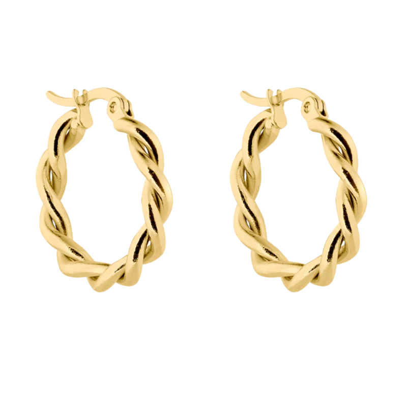 Twist Everyday Hoop Ohrringe 14K Vergoldet