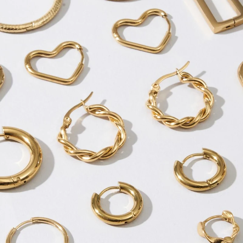 Twist Everyday Hoop Ohrringe 14K Vergoldet