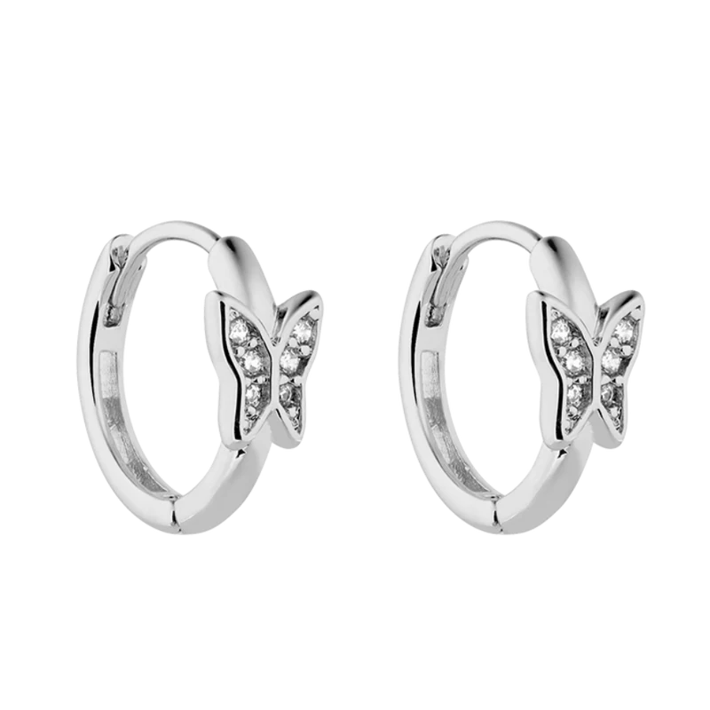 Butterfly Simple Huggie Ohrringe 18K Vergoldet