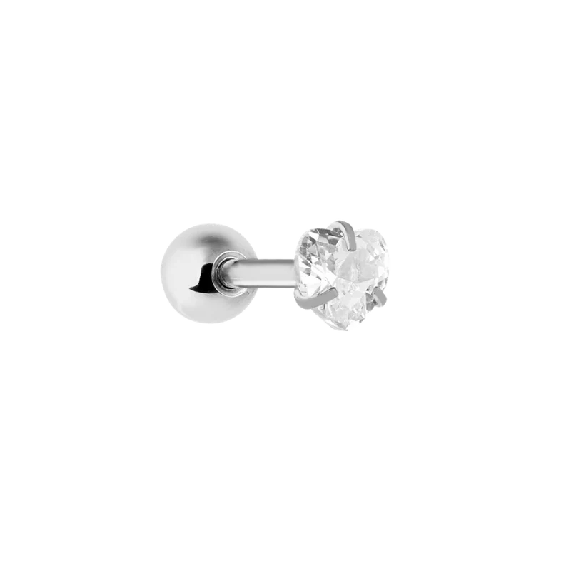 Crystal Heart Ohr Piercing Gold