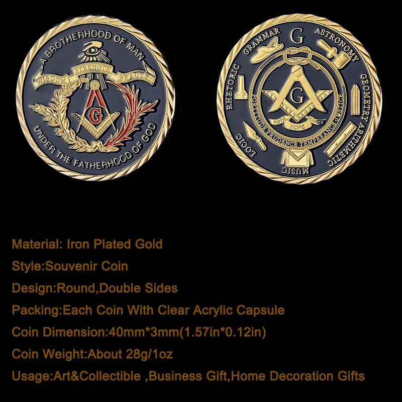 Vintage personalisierte Freimaurer-Medaille