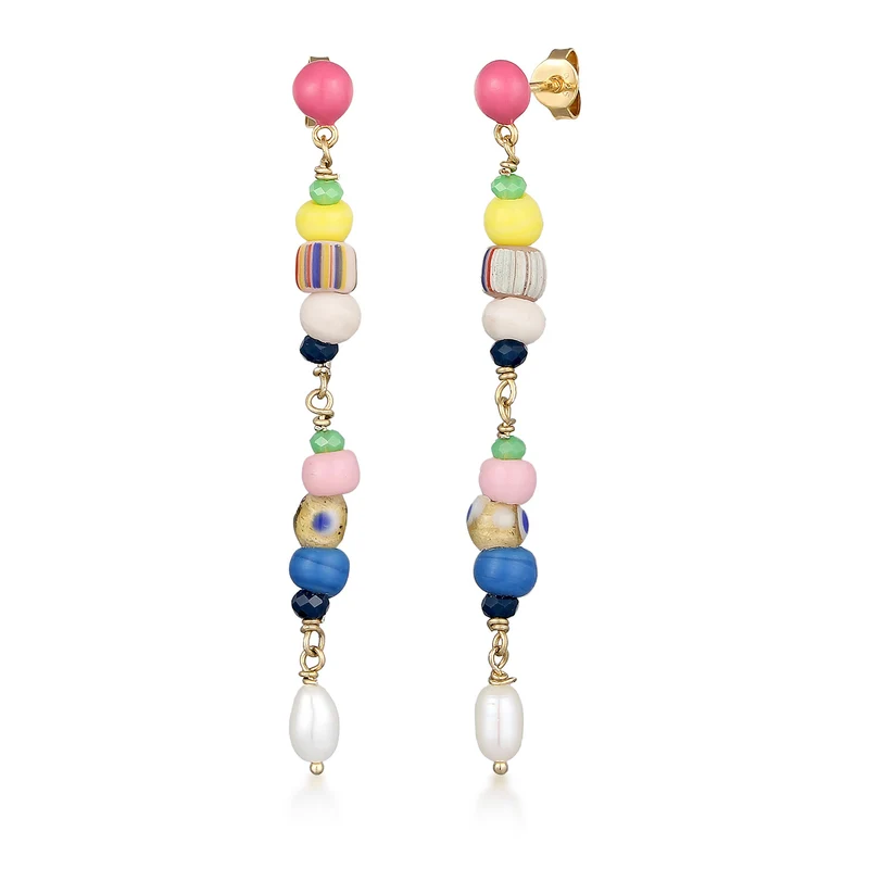Ohrhänger Beads | Emaille, Süßwasserzuchtperle