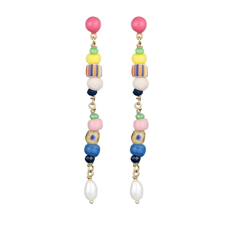 Ohrhänger Beads | Emaille, Süßwasserzuchtperle