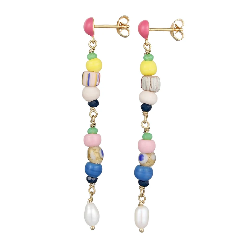 Ohrhänger Beads | Emaille, Süßwasserzuchtperle