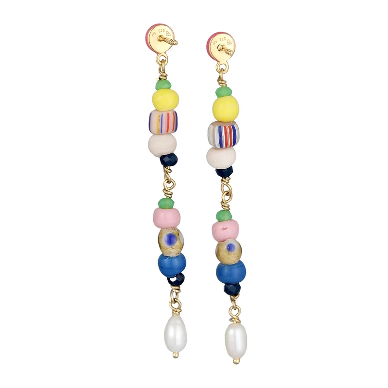 Ohrhänger Beads | Emaille, Süßwasserzuchtperle
