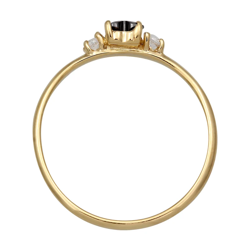 Ring Herz | Zirkonia (Schwarz)