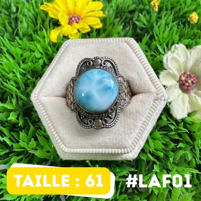 Larimar-Ring aus 925er Sterlingsilber #LAF01