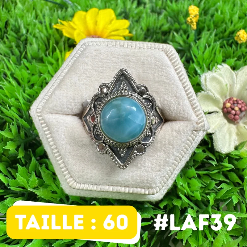 Larimar-Ring aus 925er Sterlingsilber #LAF39