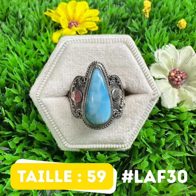 Larimar-Ring aus 925er Sterlingsilber #LAF30