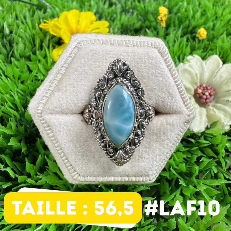 Larimar-Ring aus 925er Sterlingsilber #LAF10