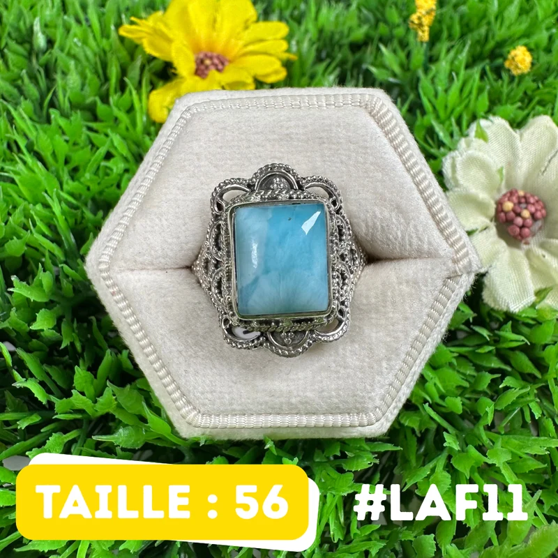 Larimar-Ring aus 925er Sterlingsilber #LAF11