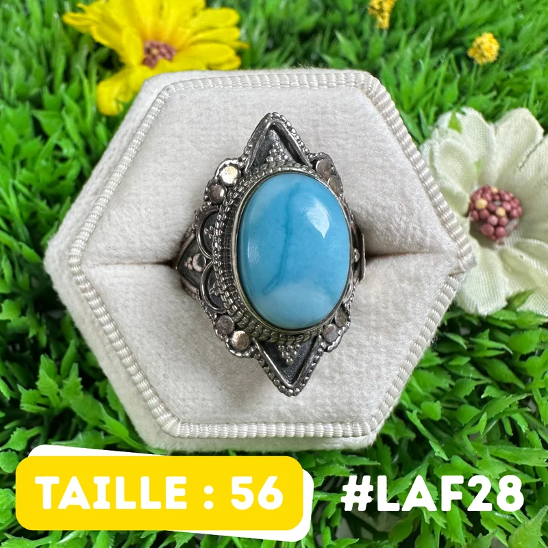Larimar-Ring aus 925er Sterlingsilber #LAF28