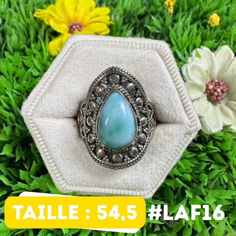 Larimar-Ring aus 925er Sterlingsilber #LAF16