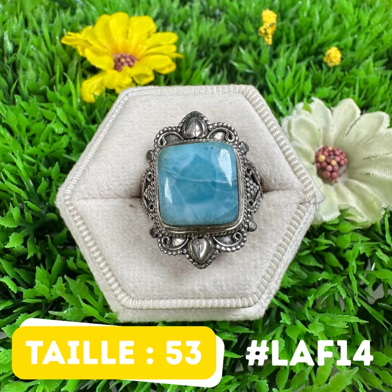 Larimar-Ring aus 925er Sterlingsilber #LAF14