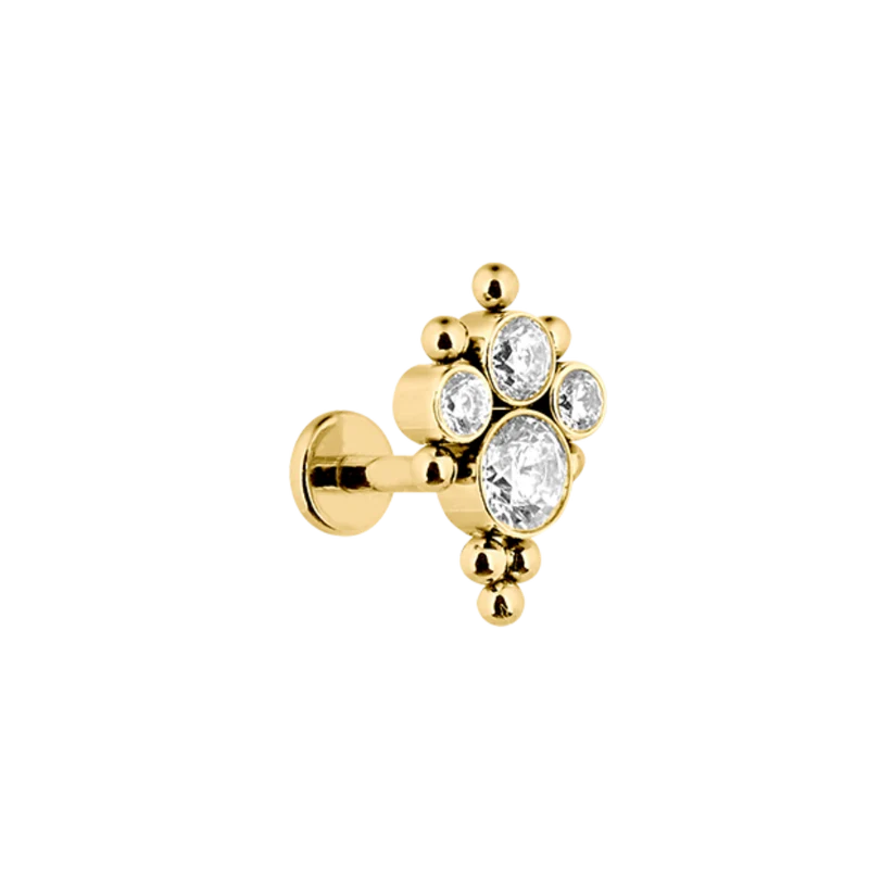 Majestic Abbaddon Labret Piercing Gold