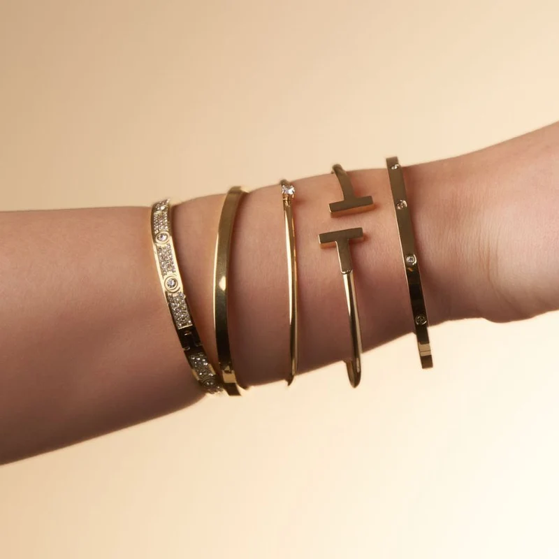 Timeless Pave Armreif 14K Vergoldet