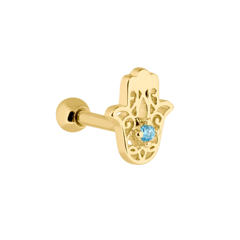Fatimas Hand Ohr Piercing Gold