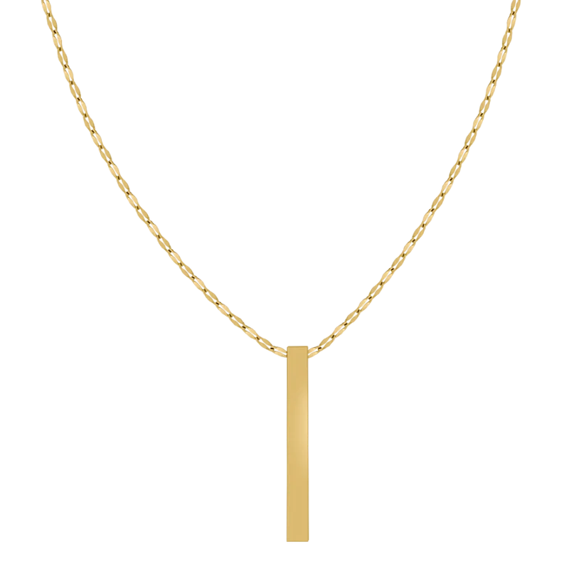 Perlmutt Gravur Kette 14K Vergoldet