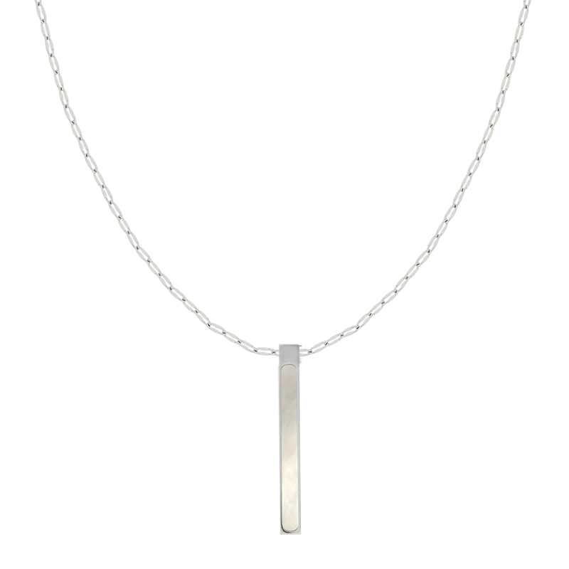 Perlmutt Gravur Kette 14K Vergoldet