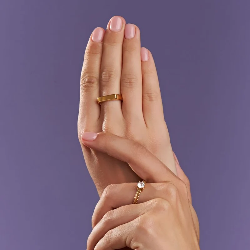 Simple Gravur Ring 18K Vergoldet