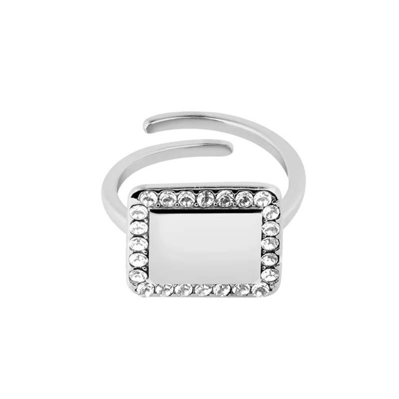 Pave Gravur Ring 14K Vergoldet