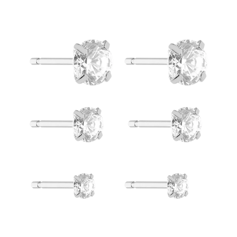 Round Dainty Ohrstecker Set 18K Vergoldet