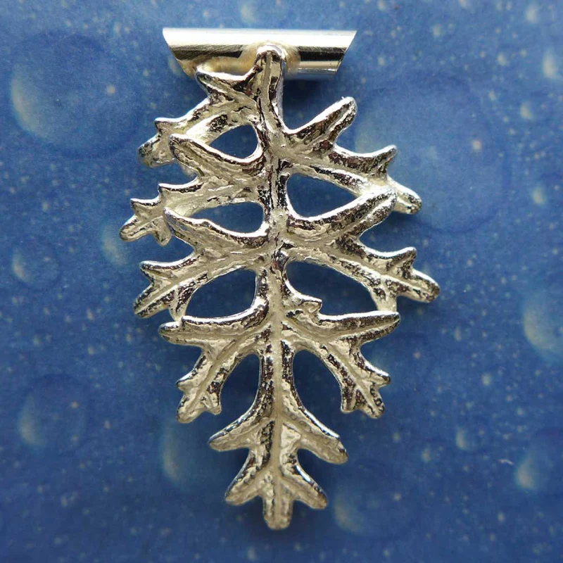 Flora Schmuck Anhänger Silber Blatt m