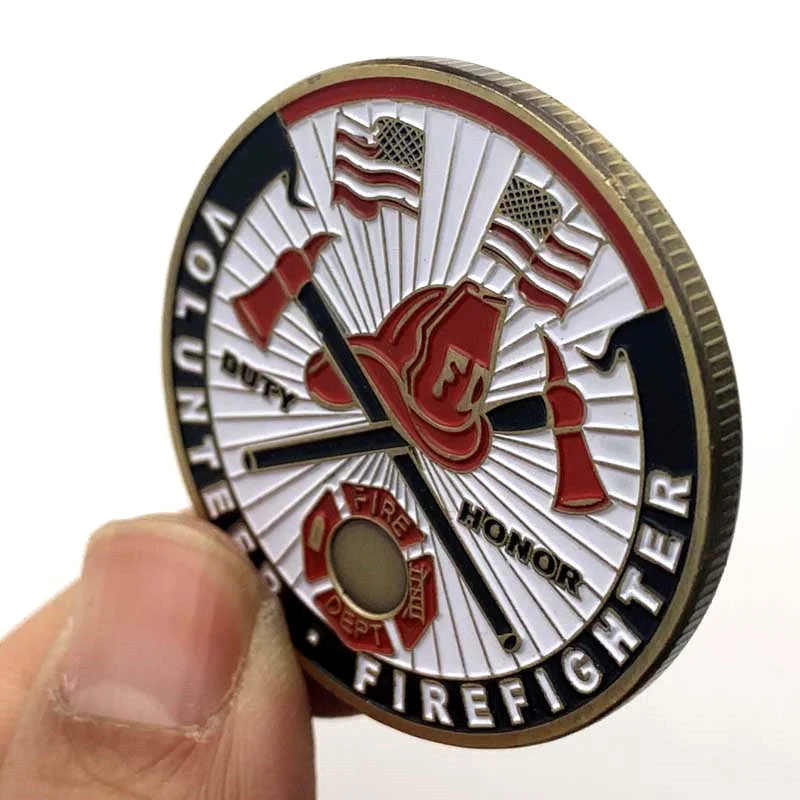 Vergoldete Vintage-Feuerwehr-Gedenkmedaille