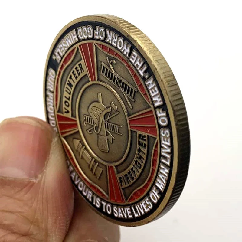 Vergoldete Vintage-Feuerwehr-Gedenkmedaille