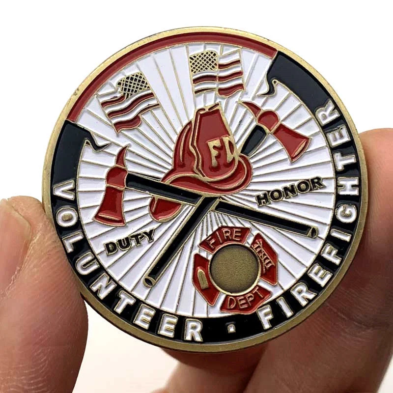Vergoldete Vintage-Feuerwehr-Gedenkmedaille