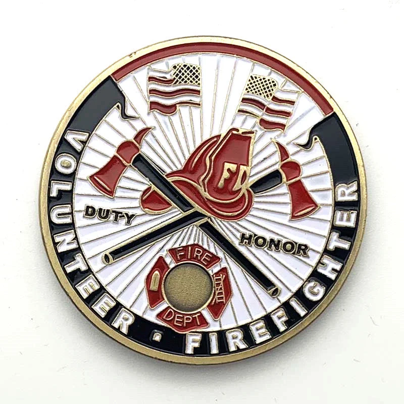 Vergoldete Vintage-Feuerwehr-Gedenkmedaille
