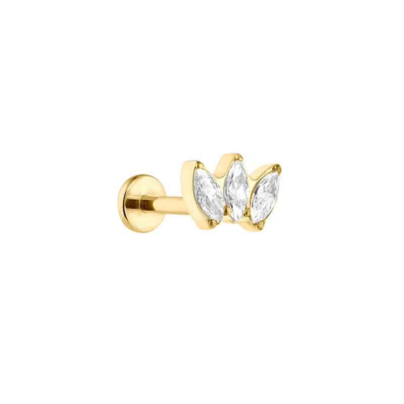 Limitless Lotus Labret Piercing Gold