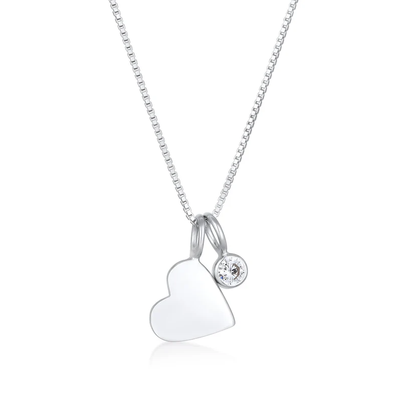 Solitär-Halskette Herz | Mit Kristallen von Swarovski® (Weiß)