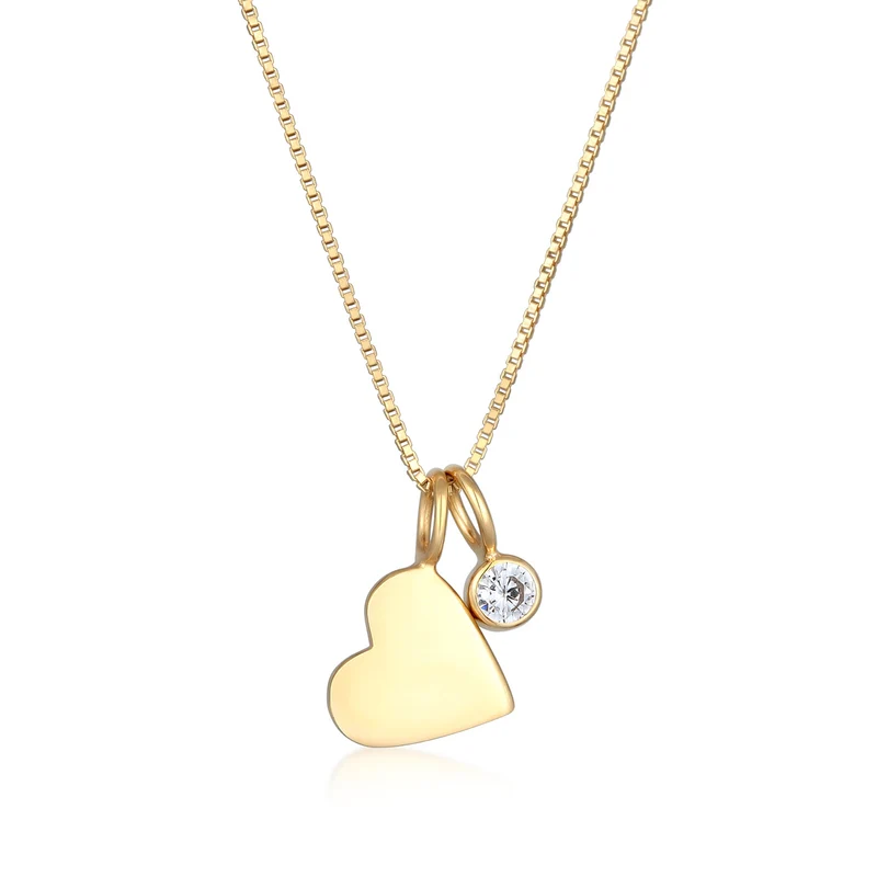 Solitär-Halskette Herz | Mit Kristallen von Swarovski® (Weiß)