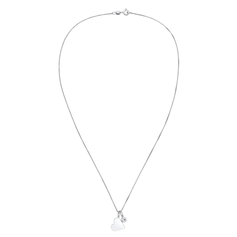 Solitär-Halskette Herz | Mit Kristallen von Swarovski® (Weiß)