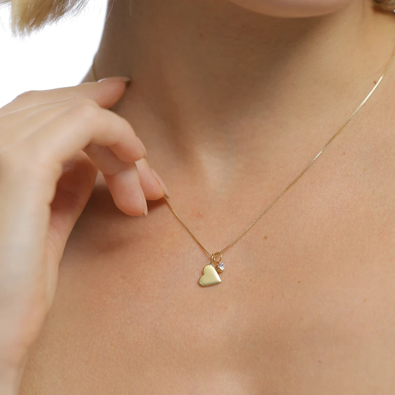 Solitär-Halskette Herz | Mit Kristallen von Swarovski® (Weiß)