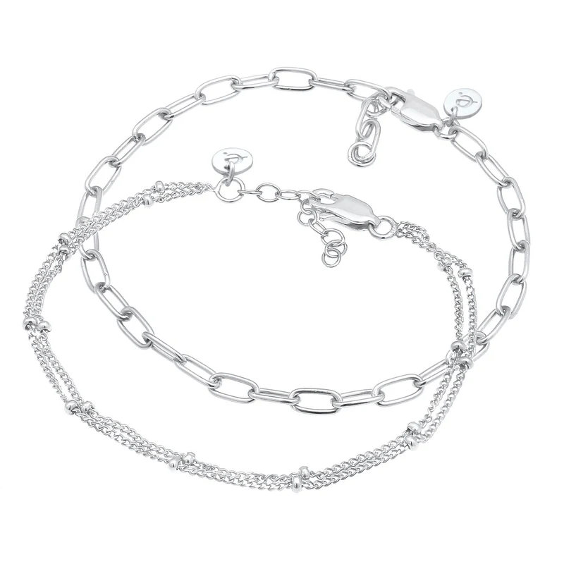 2er Set Layer Kugelkette Basic Trend 925 Silber