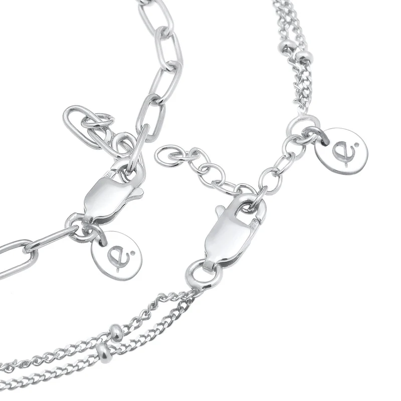 2er Set Layer Kugelkette Basic Trend 925 Silber