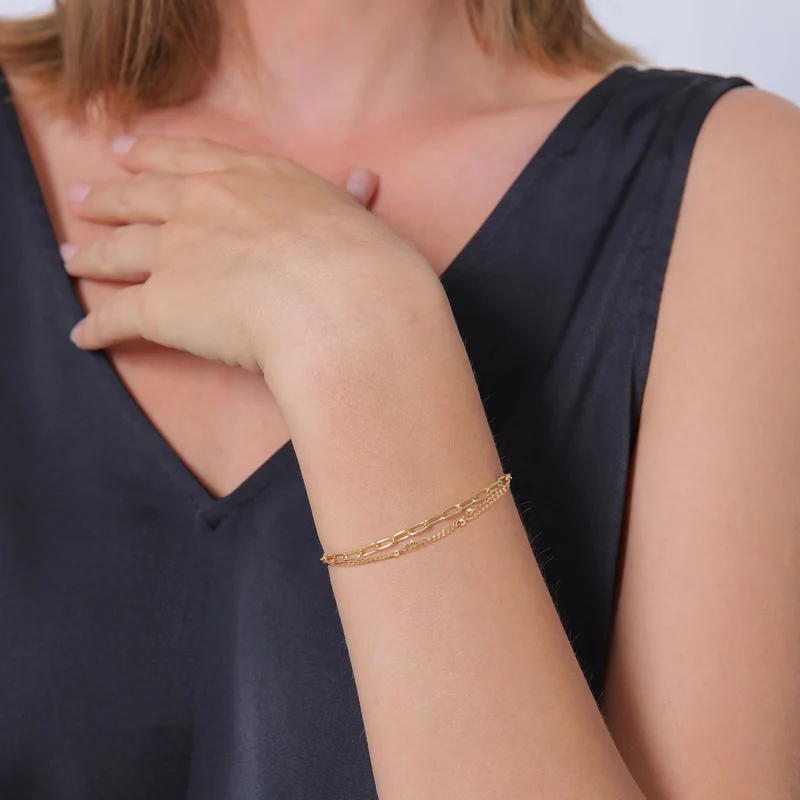 2er Set Layer Kugelkette Basic Trend 925 Silber