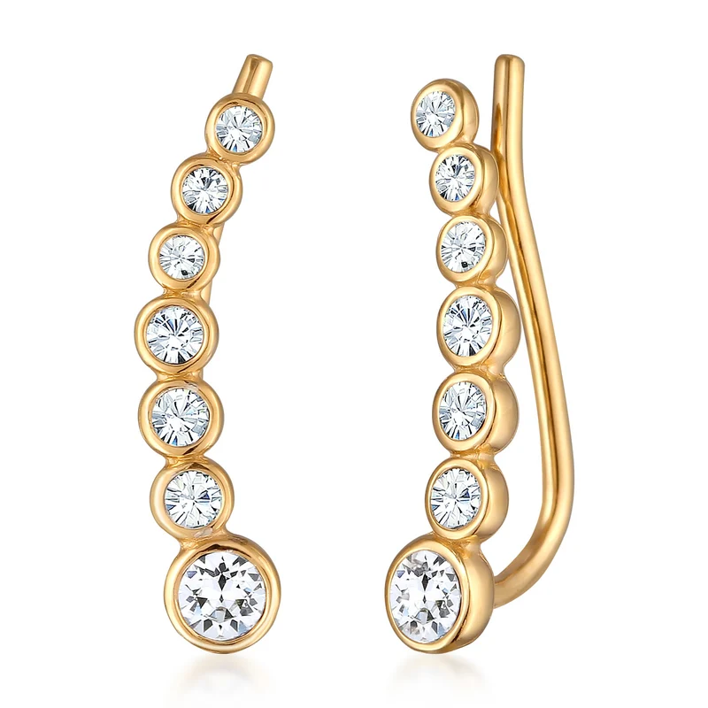 Earclimber Funkelnd | Mit Kristallen von Swarovski® (Weiß)