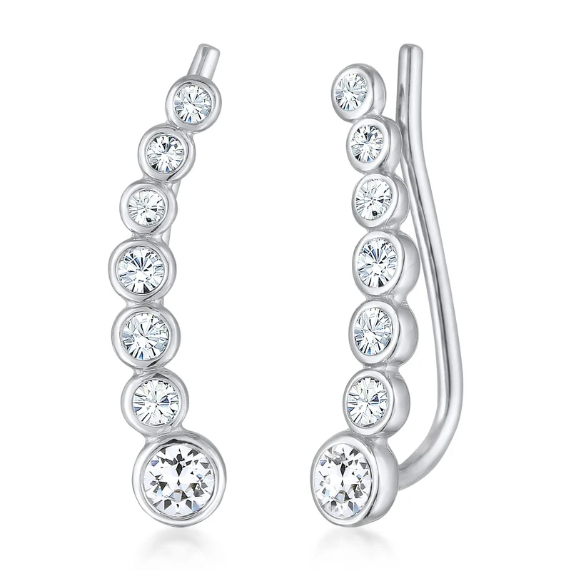 Earclimber Funkelnd | Mit Kristallen von Swarovski® (Weiß)