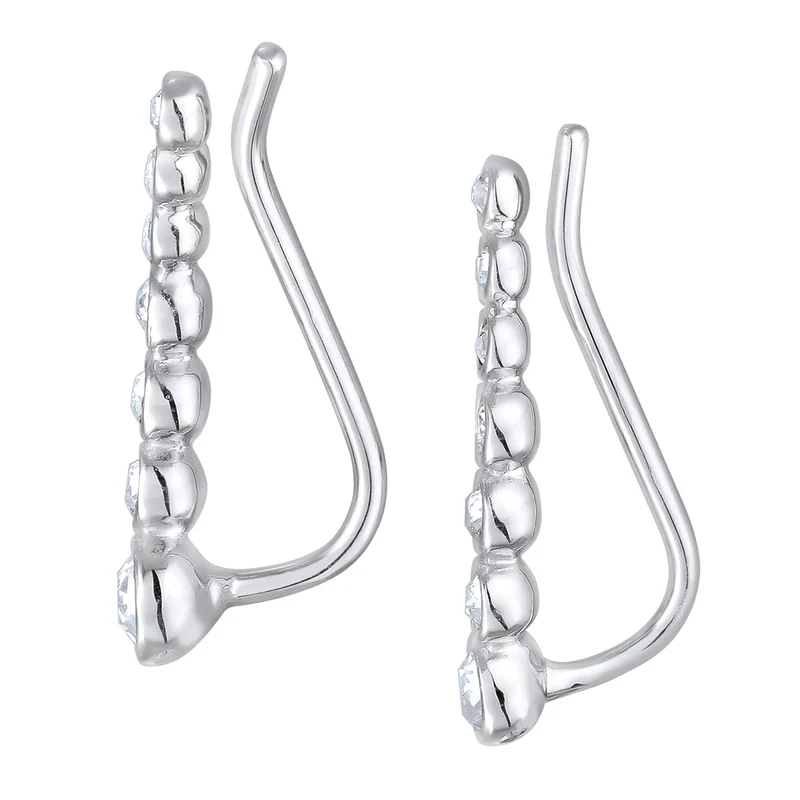 Earclimber Funkelnd | Mit Kristallen von Swarovski® (Weiß)
