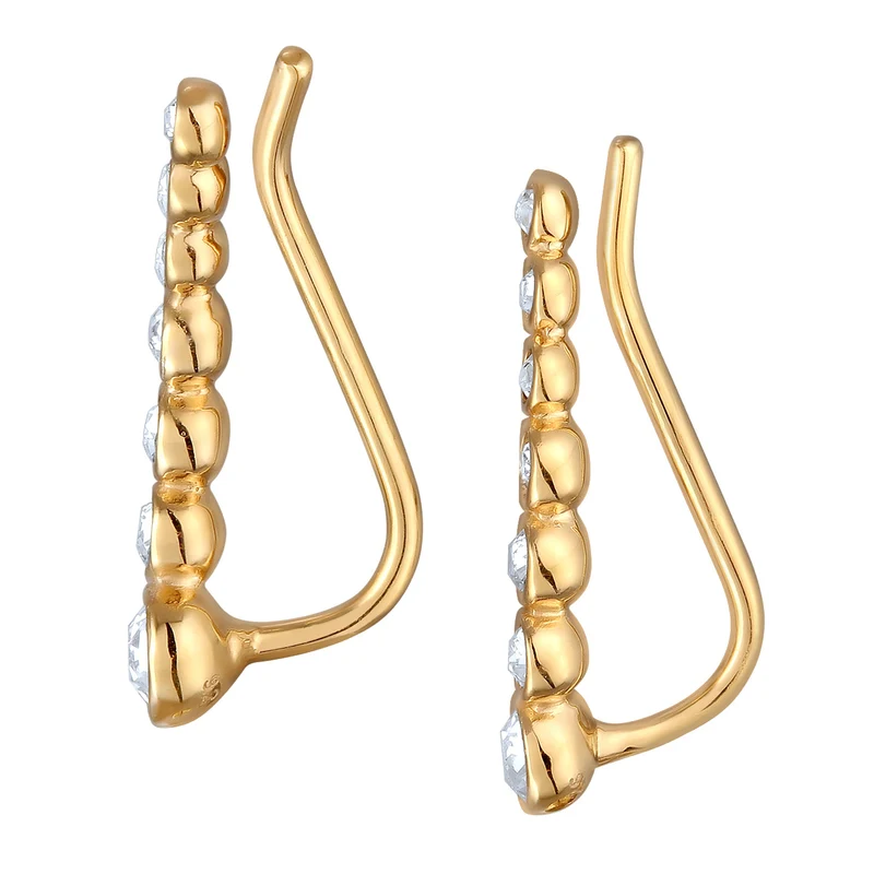 Earclimber Funkelnd | Mit Kristallen von Swarovski® (Weiß)