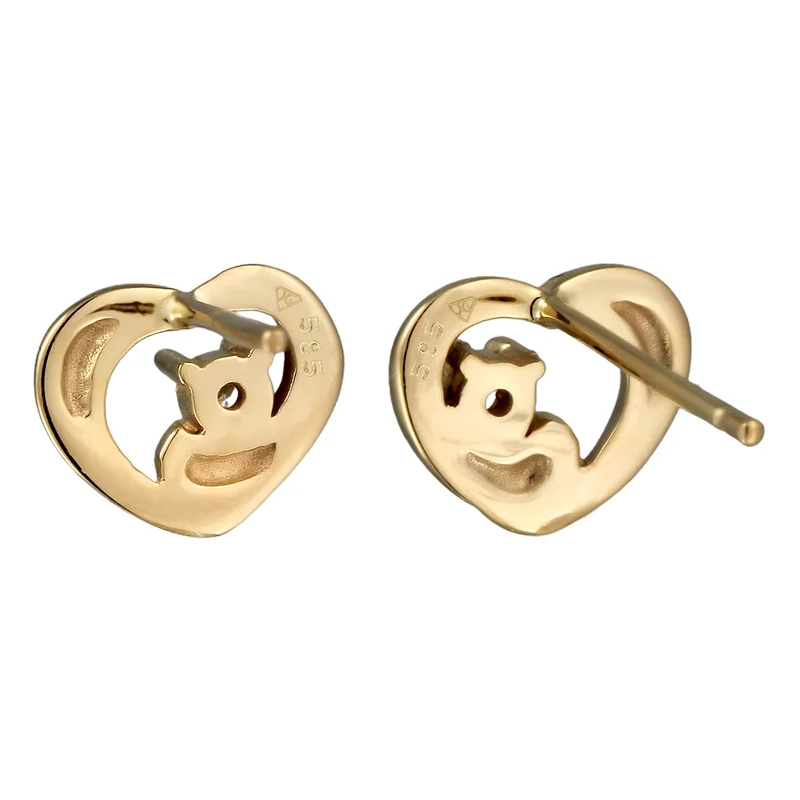 Ohrstecker Herz | Diamant (Weiß, 0.012 ct)
